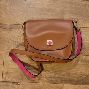 Kate Spade Tan and Hot Pink Purse